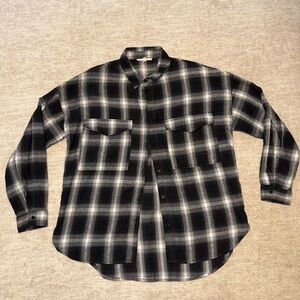 Black and white plaid flannel shirt #plaid #flannel -One size